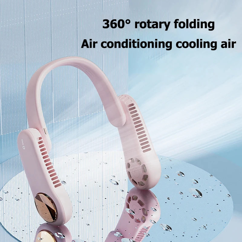 

Portable Neck Fan Hands Free Foldable Bladeless Fan Leafless USB Neck Hanging Fan 3 Speeds Adjustable Wind Direction NK-Shopping