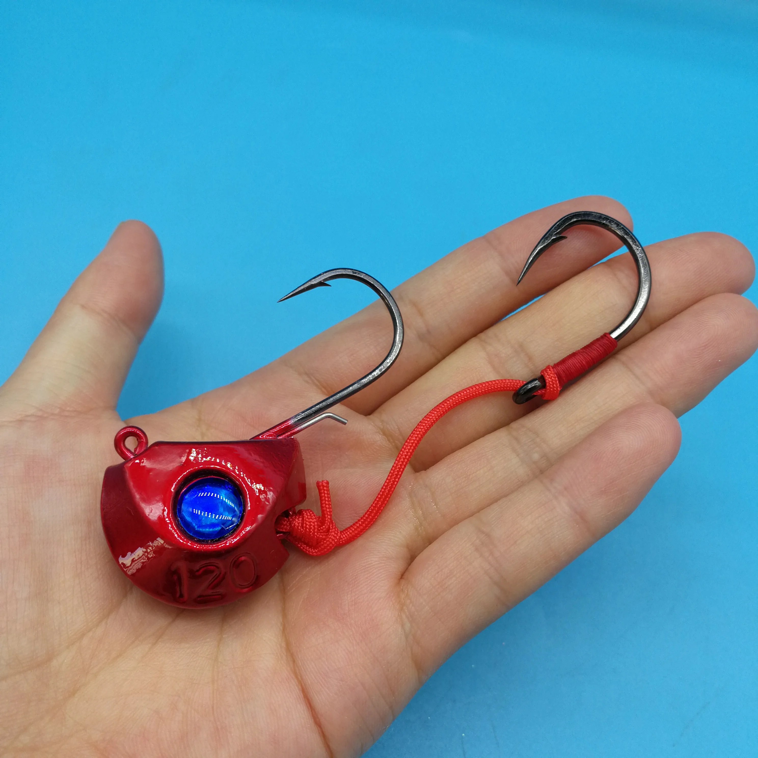 

HOOFISH 5PCS/LOT 100g/120g/140g Lead Head Jig Fishing Lure 2 Super Strong Fishing Hooks Sea Artificial Bait Fishing Tackle