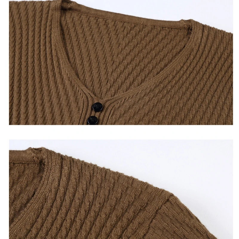 Мужской свитер осень 2020 Повседневный пуловер верхняя одежда с пуговицами v