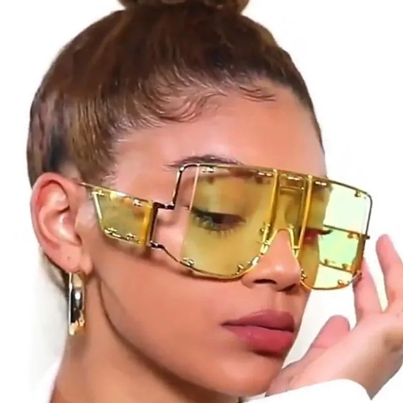 Солнцезащитные очки мужские и женские квадратные из металлического сплава с