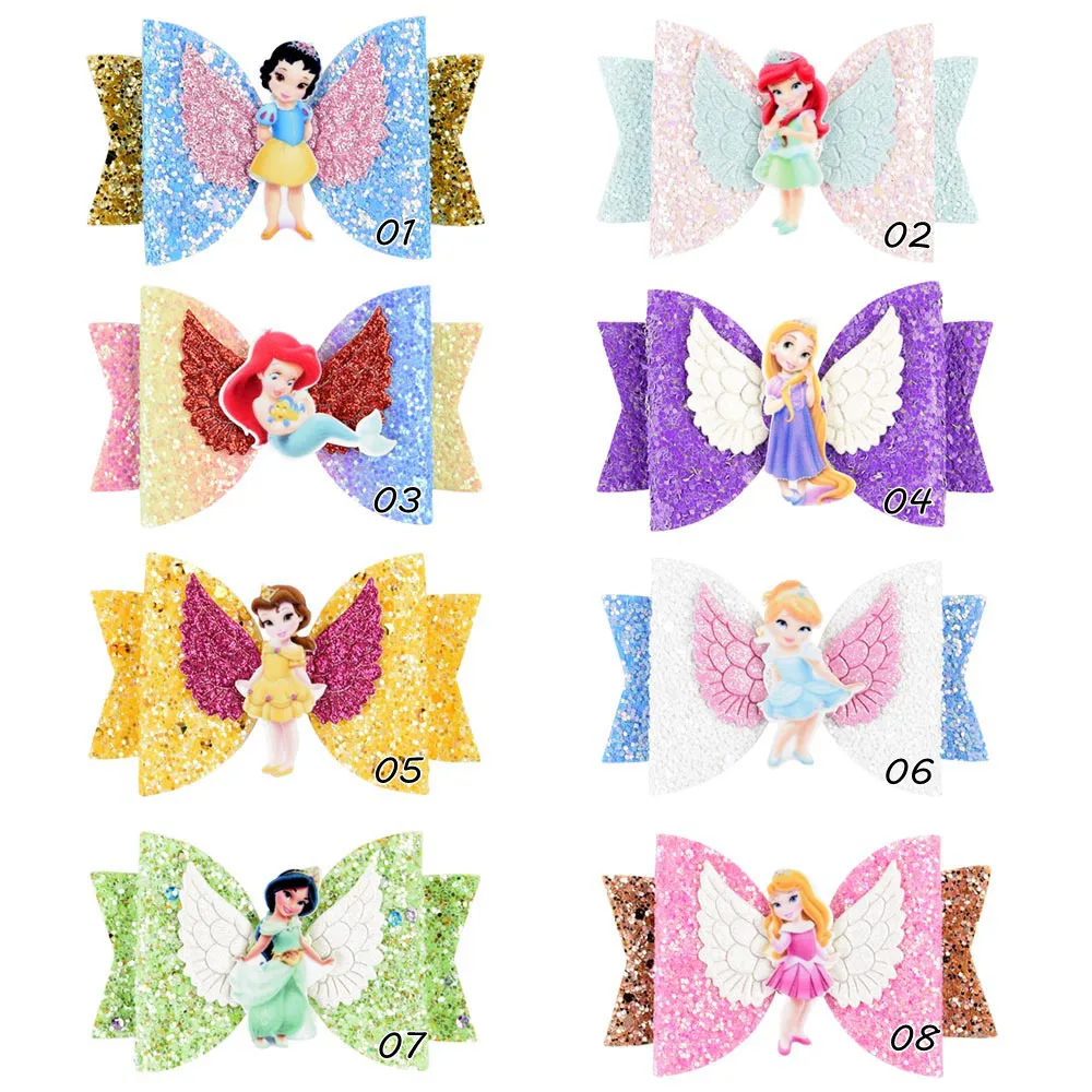 

Princess Hair Clip Disney Children Cartoon Hair Clip Acrylic Resin Hair Clip Bow Hair Accessories Sequin Grid Hair Accessories