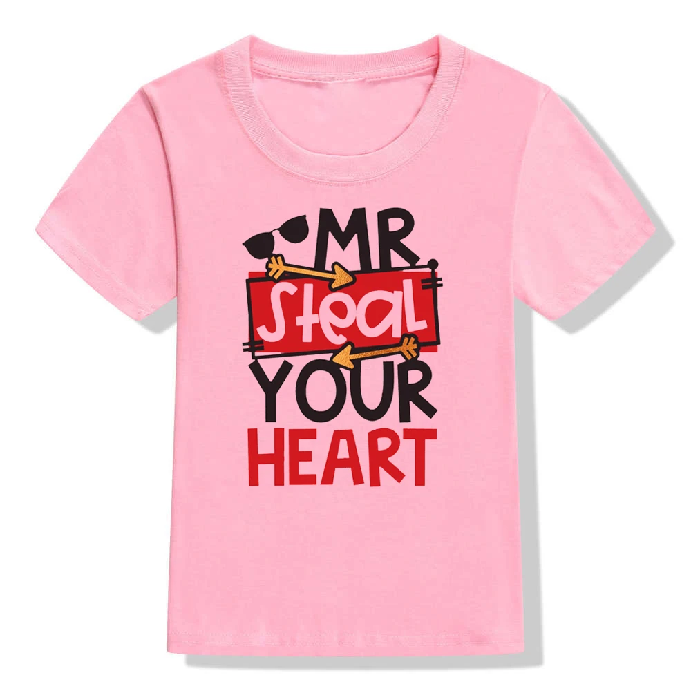 Детская забавная футболка для мальчиков с принтом Мистер крад ваше сердце на