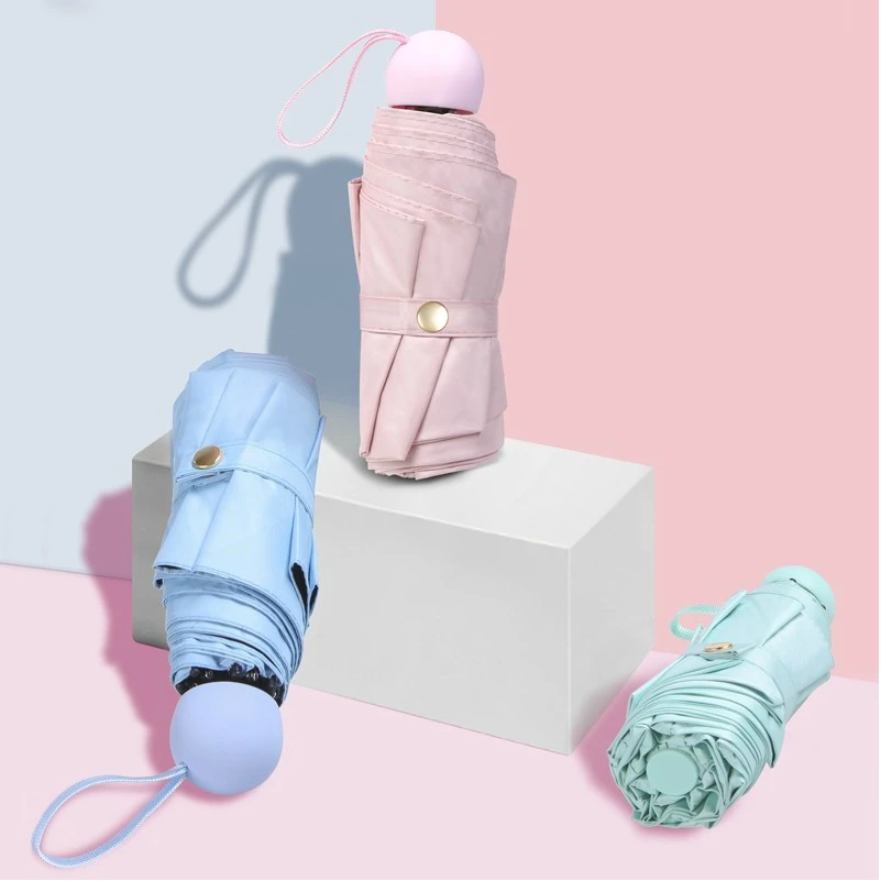 Мини-зонтик-капсула с корпусом Сверхлегкий портативный черное волокно