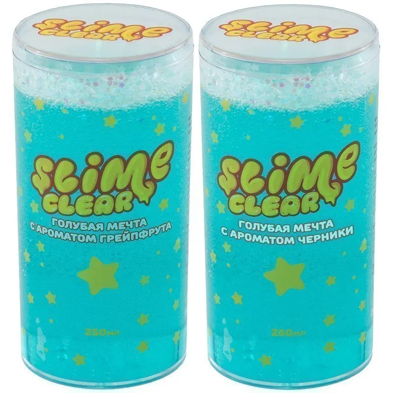 Слайм Slime &quotClear-slime. Голубая мечта" голубой с наполн. звездочки аромат ассорти