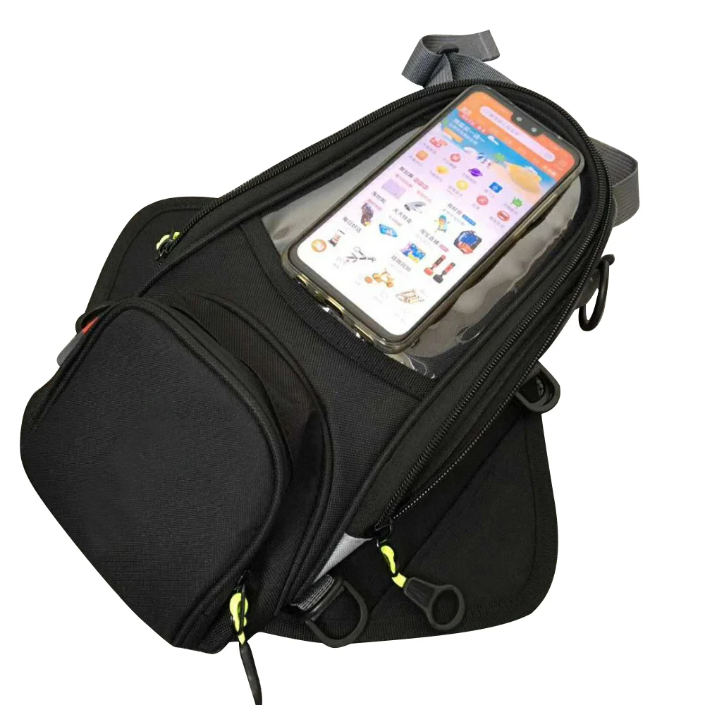 

Motorcycle Tank Bag Waterproof Black Gas Oil Magnetic Motorbike Saddle Single Shoulder Bag Phone Pouch Universal