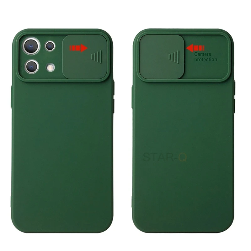 Slide Camera Lens Protector Phone Case For Xiaomi Mi 11 lite 5g Ne 11i mi11 i 11lite 5G Liquid Silicone Soft Back Cover