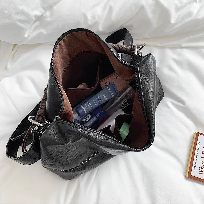 

Women Shoulder Hobo Bags Luxury Bag Shopper Leather Big Tote Handbags with Tassels Female Large Plaid Crossbody Messenger Bags