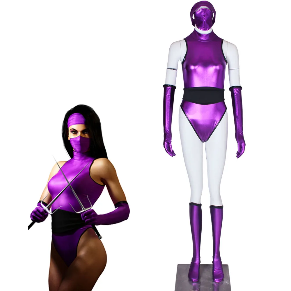 Женский костюм Mortal Kombat 2 Mileena фиолетовый из спандекса для косплея | Тематическая