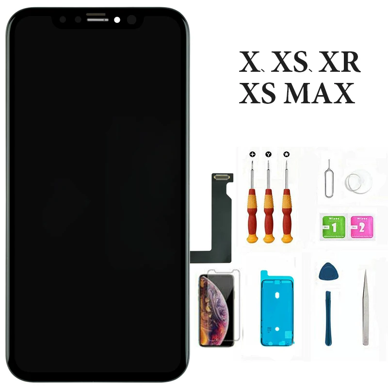 Высокое качество oled-дисплей для iphone XsMax XR ЖК-экран дигитайзер с сенсорным экраном черный для iphone X Xs дисплей