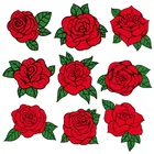 Термонаклейки для одежды, с красными розами, S4T-W305