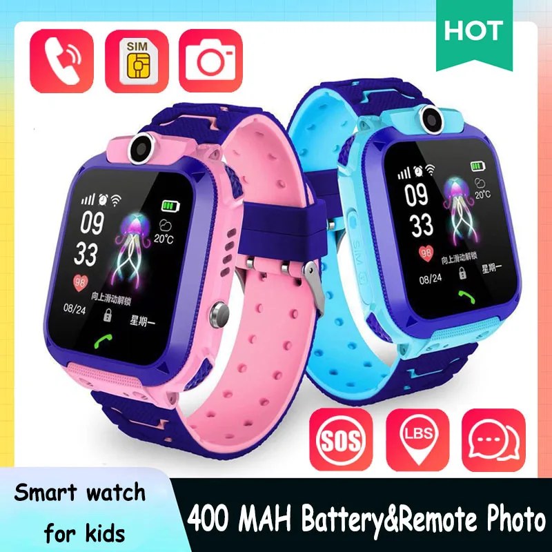 Smart Watch Kids Voice Call SOS Phone Smartwatch Camera for Children with Sim Waterproof IP67 Watche