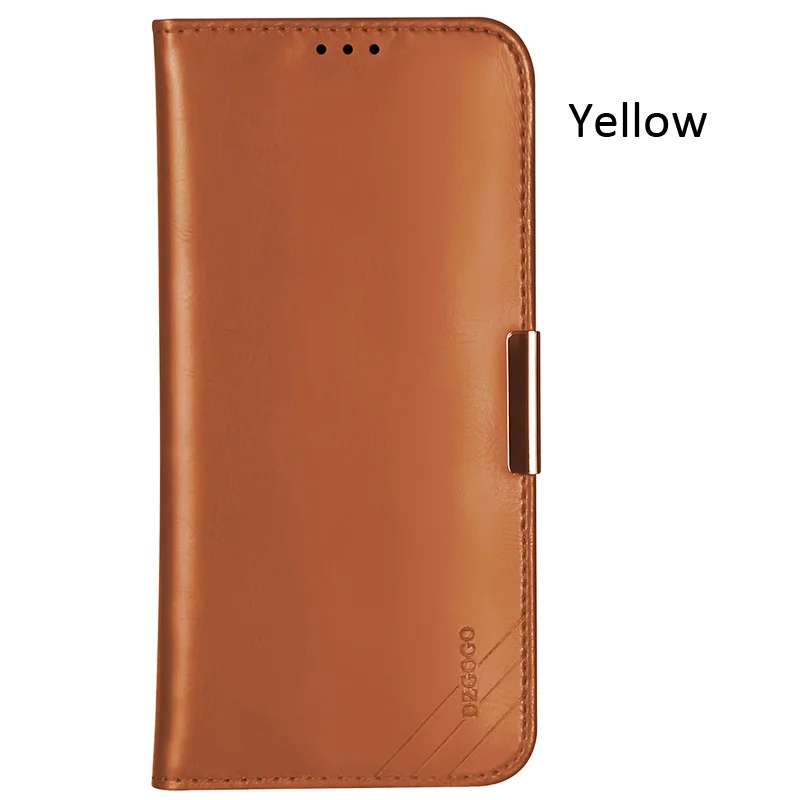 Brown DZGOGO настоящая натуральная коровья кожа чехол для iPhone 11 Pro Max Кошелёк на магните Чехол-книжка - Цвет: Brown