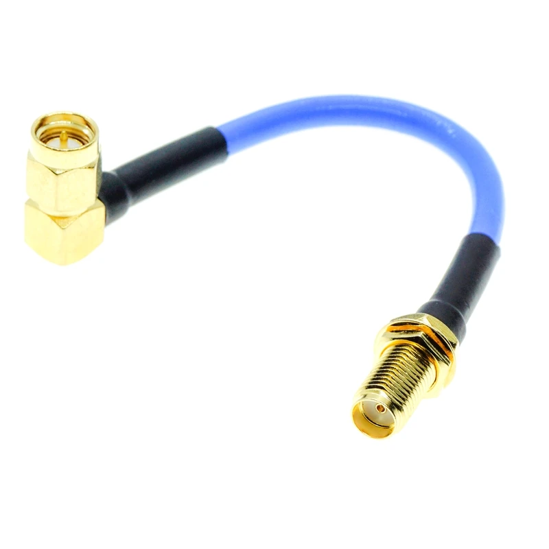 Коннектор SMA папа с прямым углом полугибкий жесткий коаксиальный кабель синего
