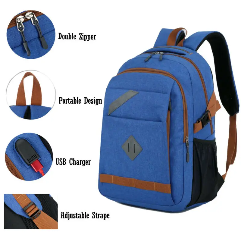 Новинка 2019 модный винтажный холщовый рюкзак с USB портом студенческий школьный