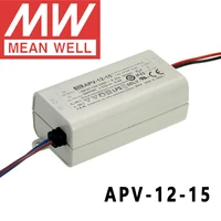 original mean well apv 12 15 meanwell 15v0 8a constant voltage design 12w single output led switching power supply