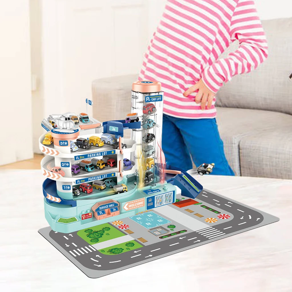 Детский 3 напольный городской автомобиль парк детской гоночной машины рампа для