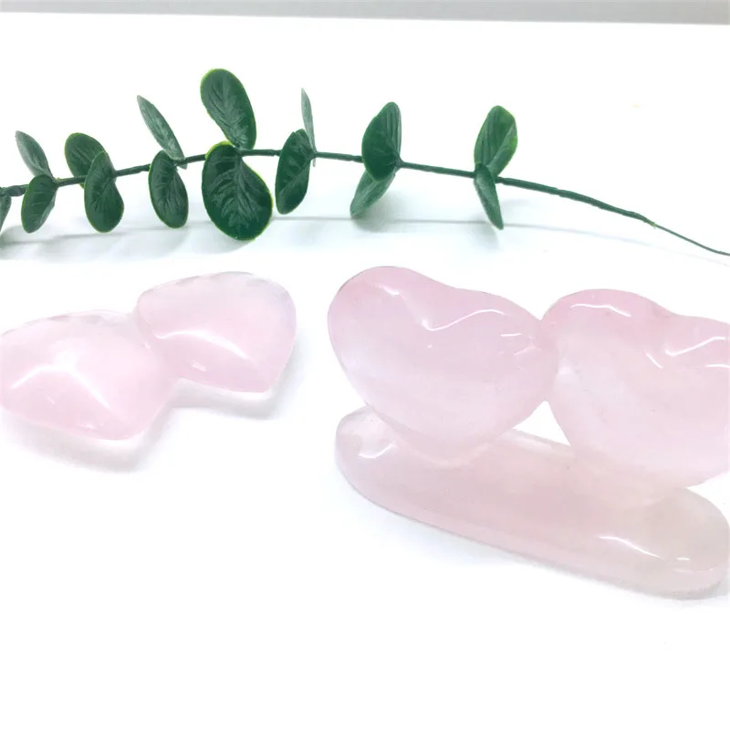 

Высококачественные Натуральные хрустальные украшения для влюбленных, розовые Кварцевые сердца, украшения для подарка на День святого Вале...