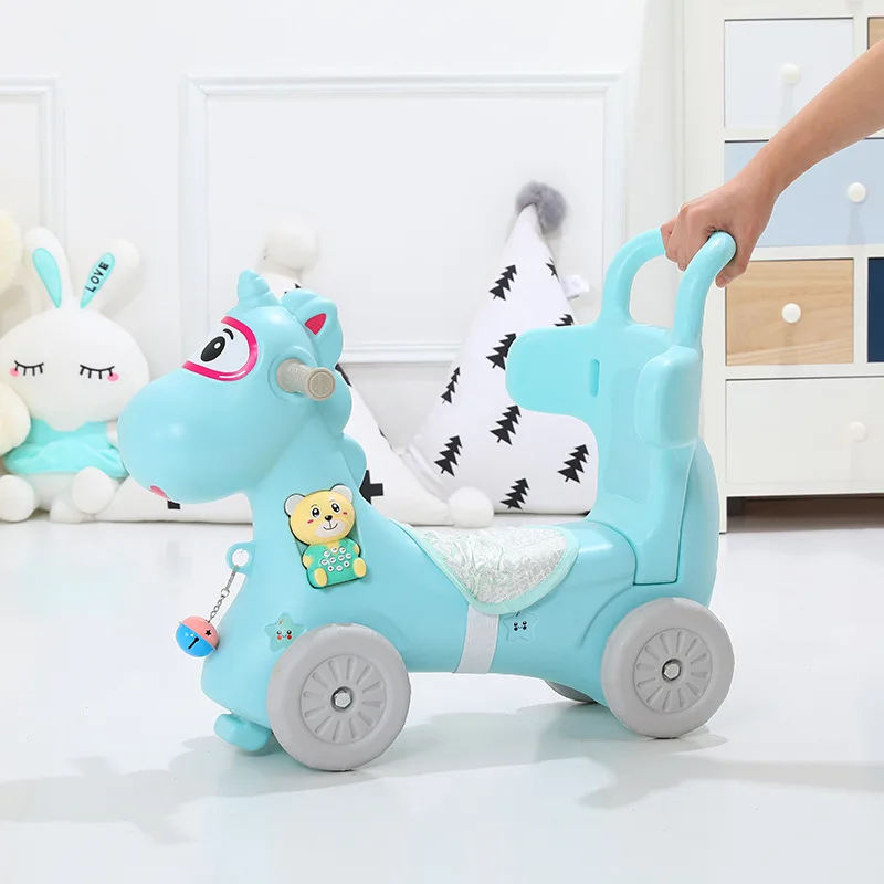 Happymaty детская лошадка-качалка для помещений и улицы, детские игрушки-качалки для верховой езды, на колесиках, качалка, подарок на день рождения для ребенка