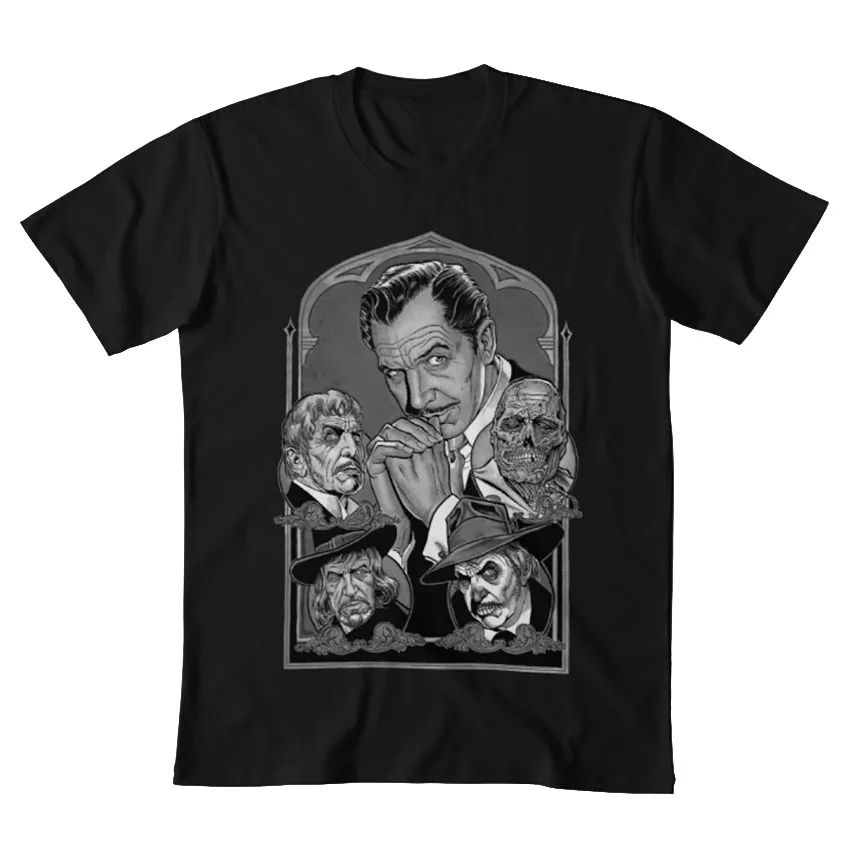Футболка с фильма ужасов Винсента Прайса Классический кинотеатр Тим Бертон the raven