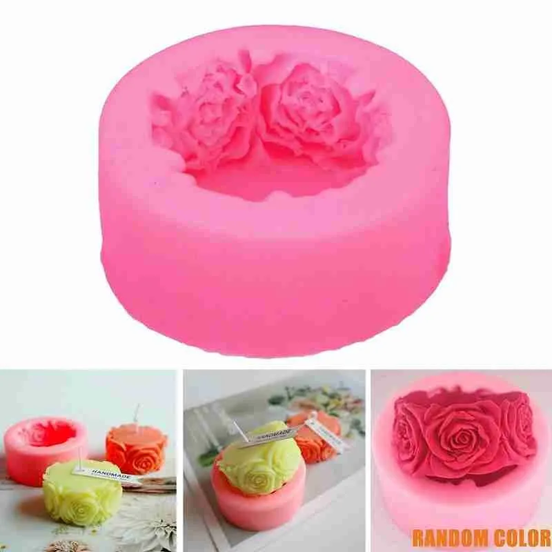 

Rose flower shaped soap mold, round shape, silicone, candle making, handmade DIY