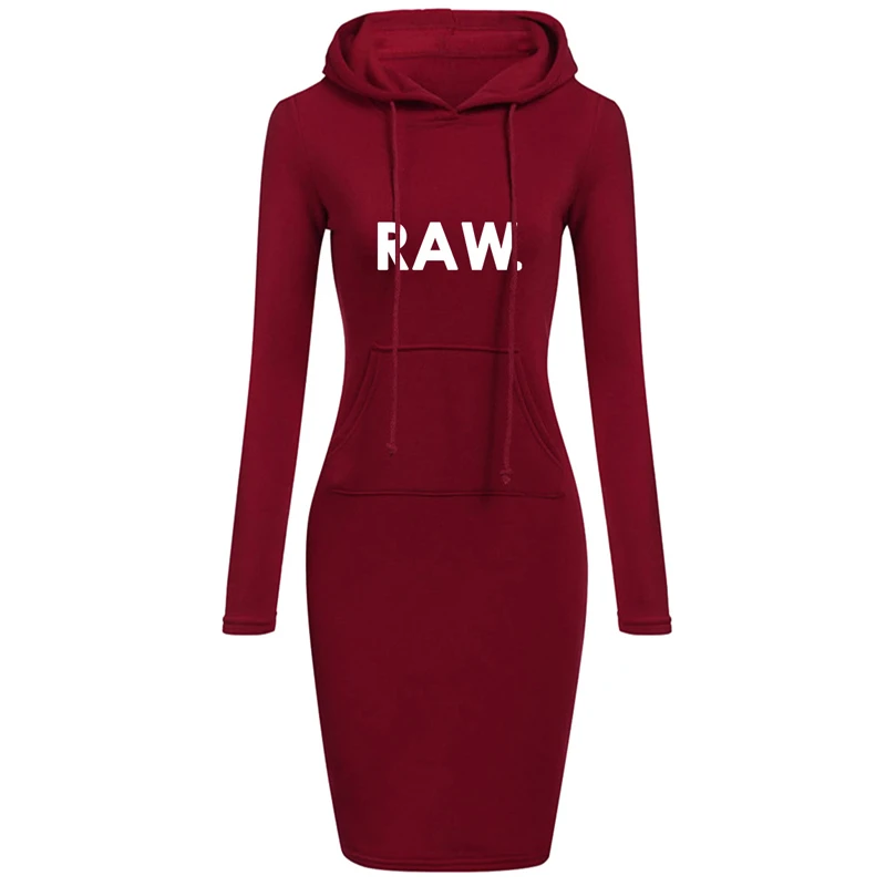 

Autumn Winter Warm Sweatshirt Long-sleeved Black Dress Women Clothing Hooded Collar Fashion Pocket Simple Casual Lady Vesdies