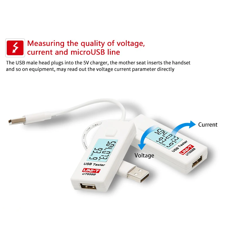 UNI T UT658/UT658B USB Тестер Цифровой вольтметр U диск мобильный доктор Ток Напряжение