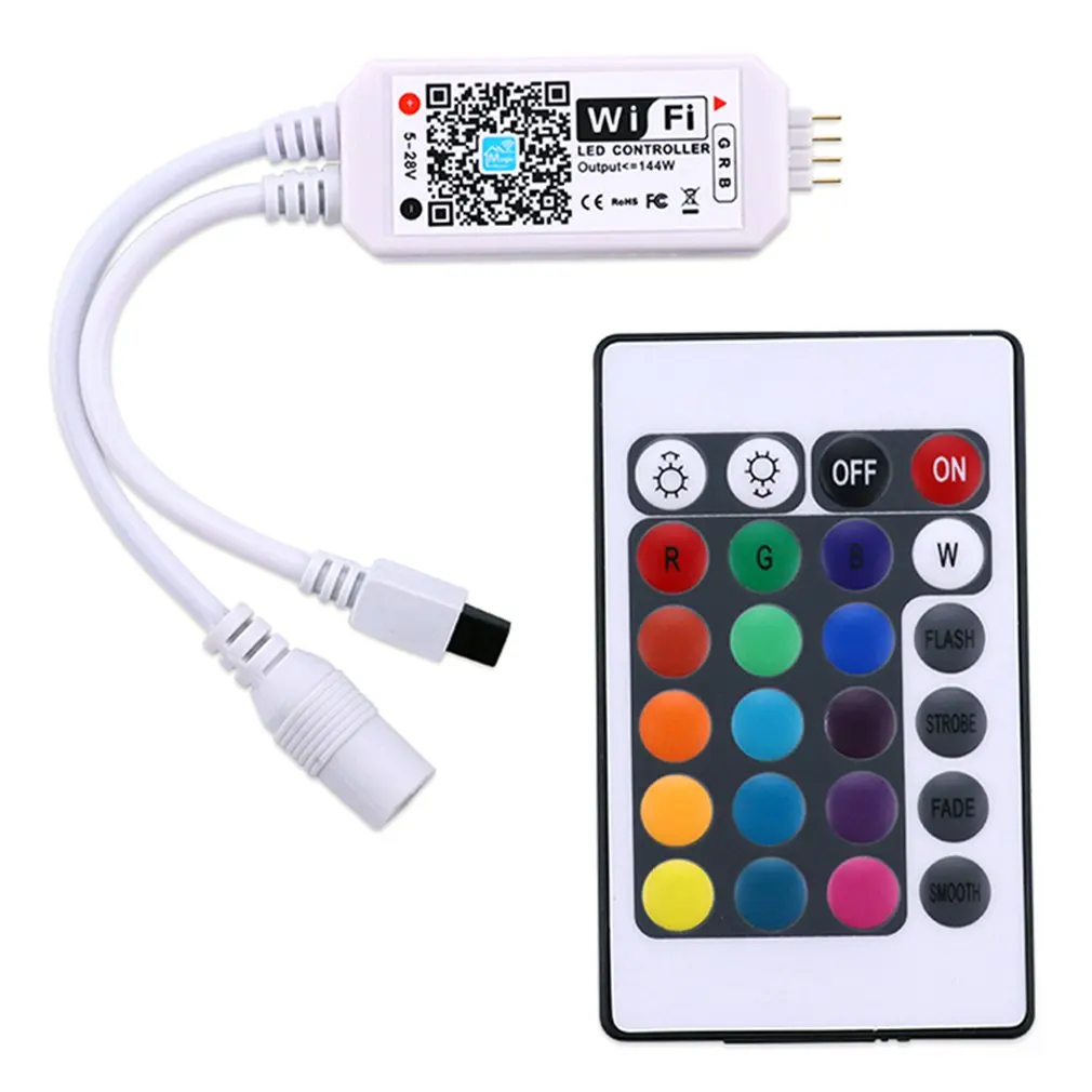 Мини Wifi + ИК пульт дистанционного управления 24 клавиши RGB LED контроллер iOS Android