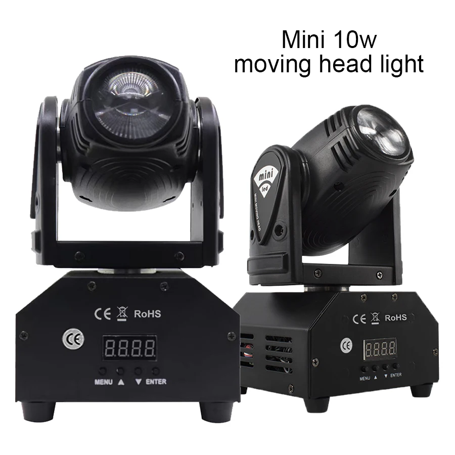 

Миниатюрный светодиодный сценический прожектор DMX с вращающейся головкой, 2 упаковки, 10 Вт, для диджея, дискотевечерние НКИ, свадьбы, концерт...