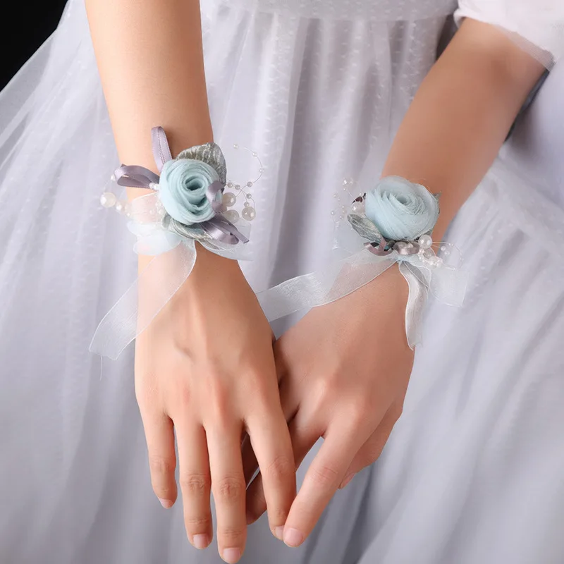 

Wedding supplies Daquan bridesmaid wrist flowers wedding sister group bride wedding wrist flowers small fresh hand flowers