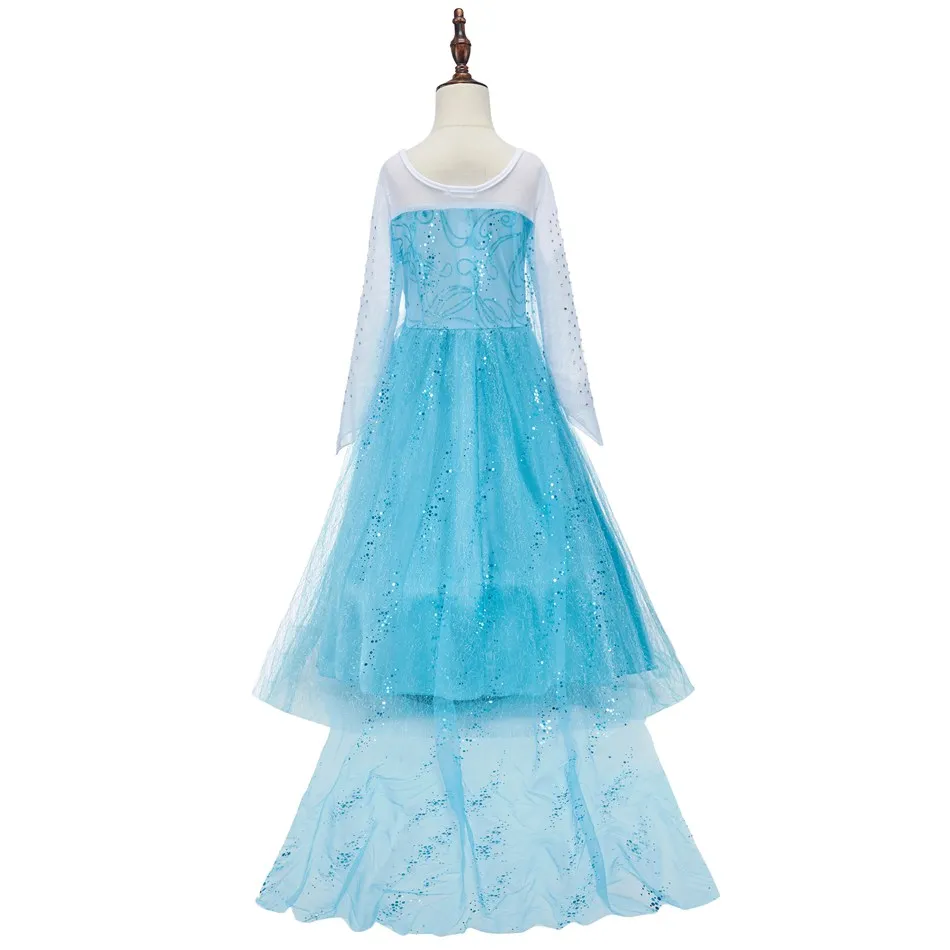 Kids Elsa Dress for Girl Summer Sequin Princess Costume Children Snow Queen Elza Halloween Birthday Party Cosplay Fancy Vestidos | Детская