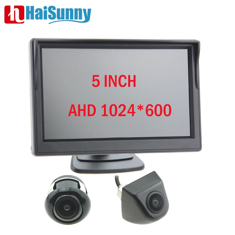 Парковочный монитор HD 5 дюймов 1024x600 AHD Автомобильная камера заднего вида с