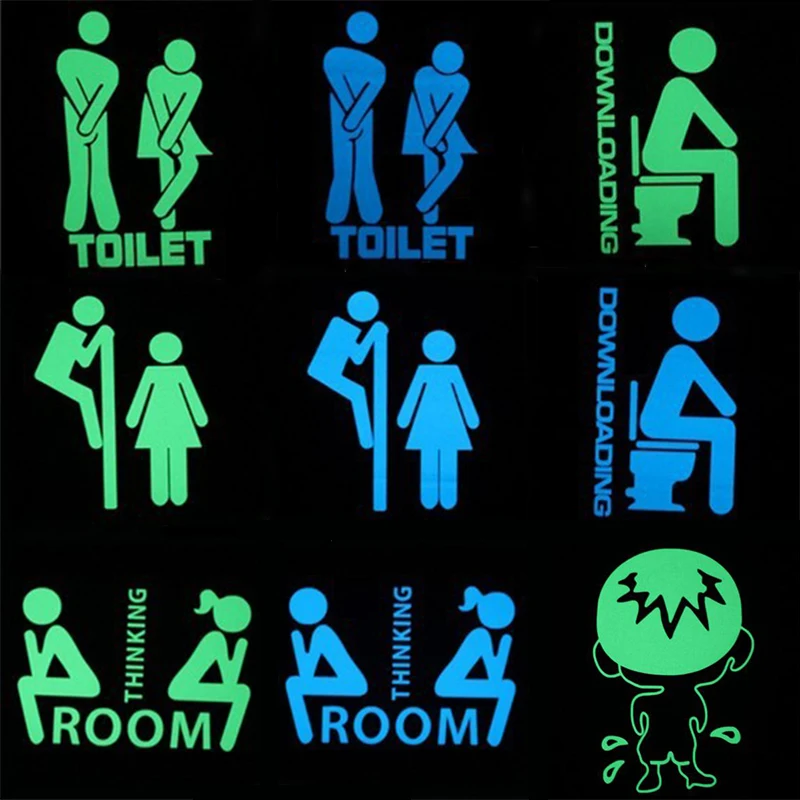 

Toilet Wall Stickers Bathroom Home Decoration Removable Wall Decals for Toilet Sticker Decorative Paste Home Decor Glow in Dark