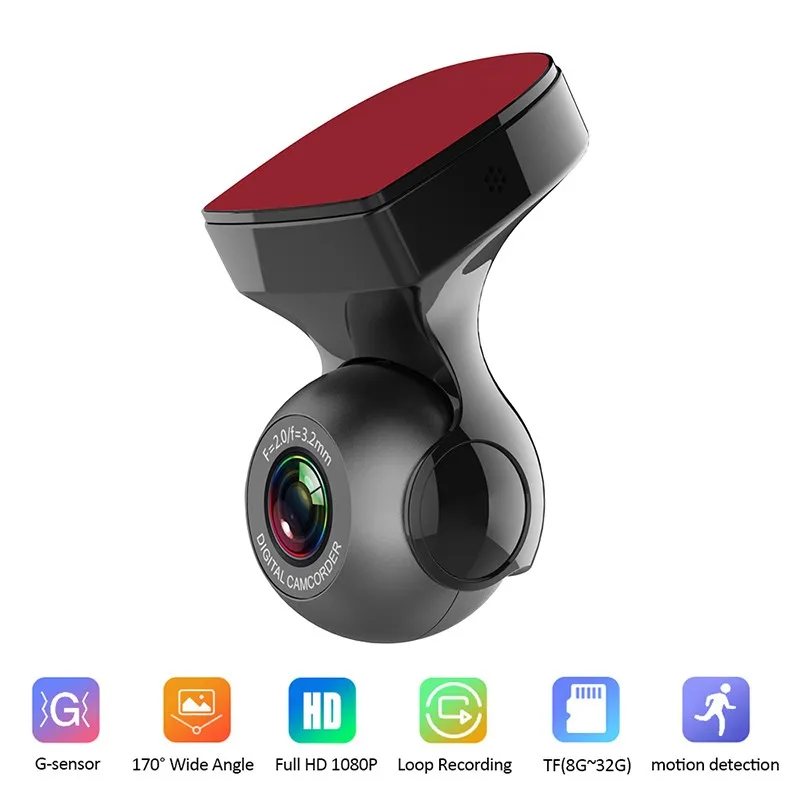 

Видеорегистратор HD 1080P с Wi-Fi и G-датчиком, угол обзора 170 °