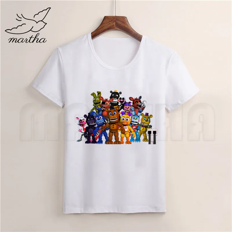 Забавная футболка с рисунком пять ночей Фредди для маленьких мальчиков и девочек