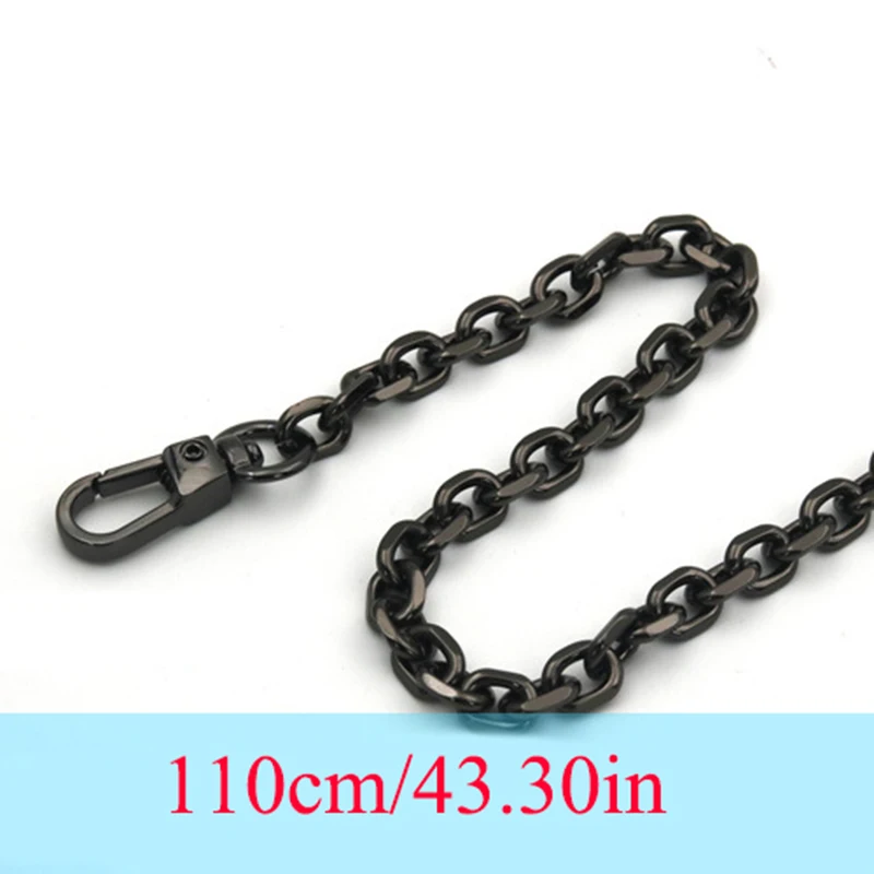DIY 100-120cm Light 7mm Metal Replacement Shoulder Bag Chain Crossbody Bag Strap Gold Silver Bag Parts Accessories Correa Bolso