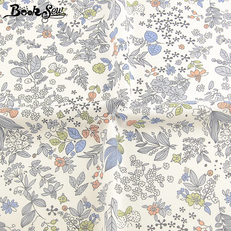 

Booksew 100% хлопок твил печатная ткань в цветочек краситель белый Tela материал для шитья патчворк DIY Tecido Fabric Котон тип листьев