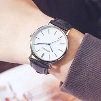 fashion jewelry gifts casual sport women men couples watches trendy simple pu leather strap big alloy dial quartz wrist watch