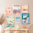 The New Yorker журнал обложки постеры акварельные розовые винтажные картины на холсте и принты настенные картины декор для гостиной