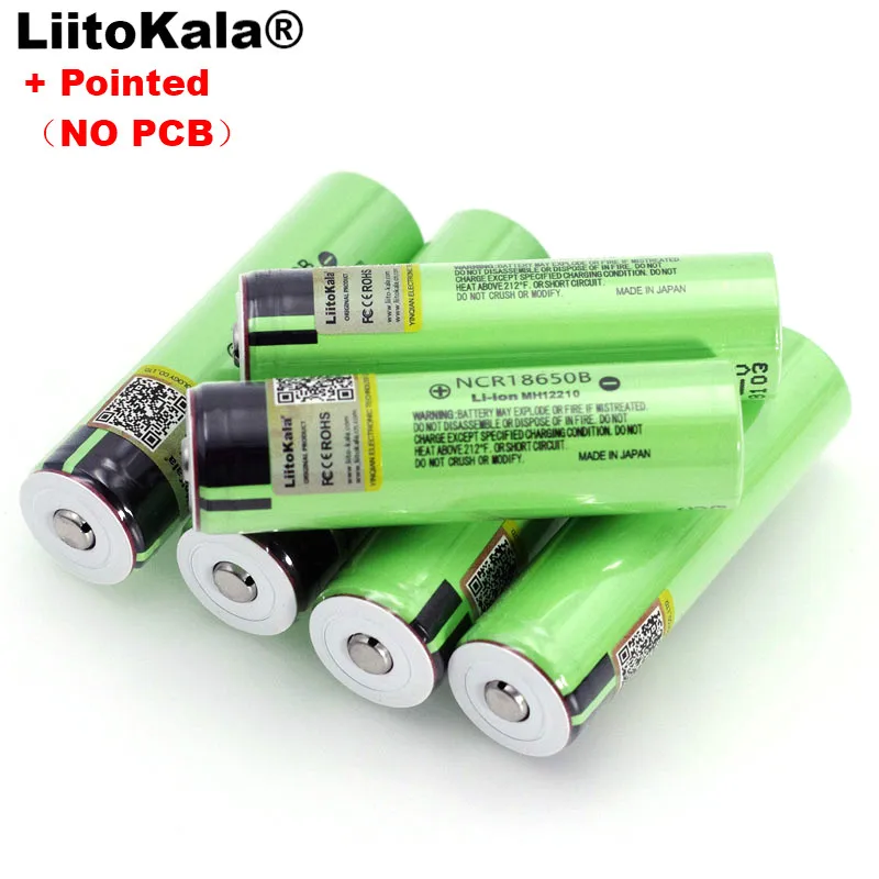 

Liitokala new NCR18650B 3.7v 3400 mAh 18650 Lithium Rechargeable Battery with Pointed (No PCB) batteries