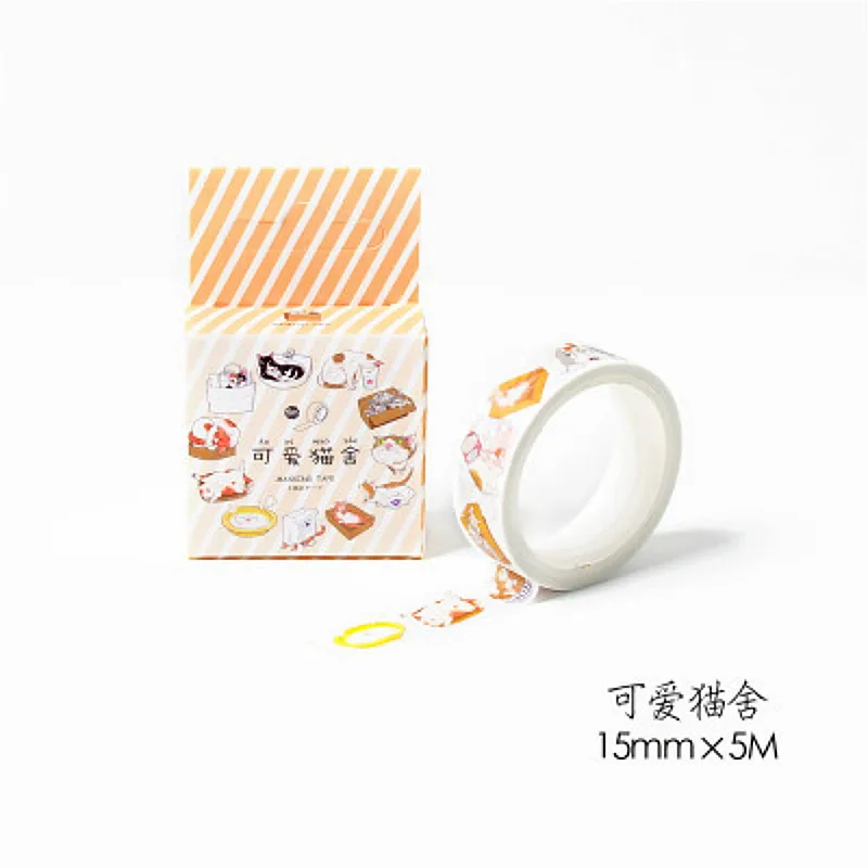 

1piece Kawaii Washi Tape 15mm*5m Masking Tape Creative Shine Fashion Petal Animal Paper Japanese Scrapbooking Sticker