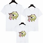 Повседневная футболка с изображением монстров, Университета майка, Детская футболка в стиле Харадзюку, одежда для детей и взрослых, унисекс