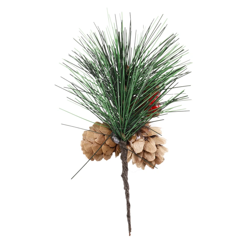 LBER 12 шт. искусственный сосновый выбор мини рождественские красные ягоды сосновые