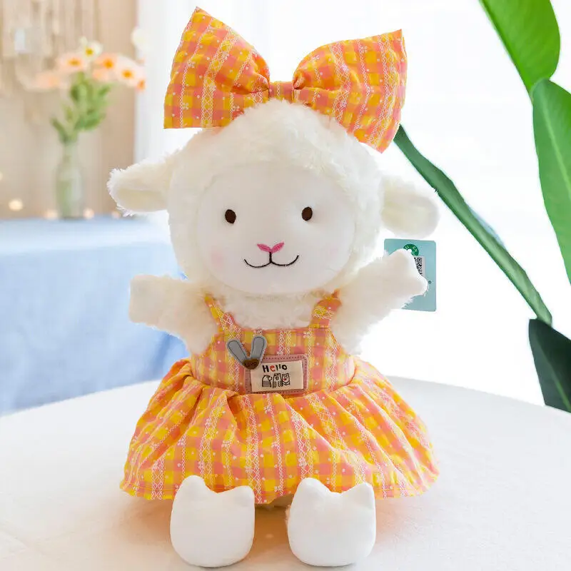 

30-50cm Orange White Cute Sweet Lovely Sheep Stuffed Animal Plushies Soft Doll Toy Gift for Girls Girlfriends Home Decor