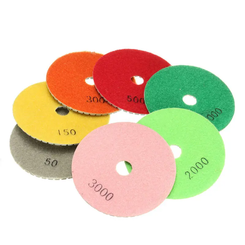 

Diamond Polishing Pads 4pcs 4 Inch Premium Rubber Liner Granite Concrete Marble Grinding Disc Kit For Grinding Polishing