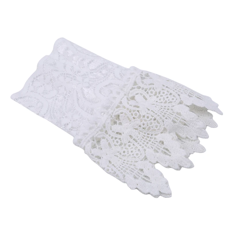 

New Women Fake Arm Sleeves Organ Pleated Cuff Korean Beautiful Goddess Lace Hollow Hook Accessories Outdoor Apparel Arm Warmers