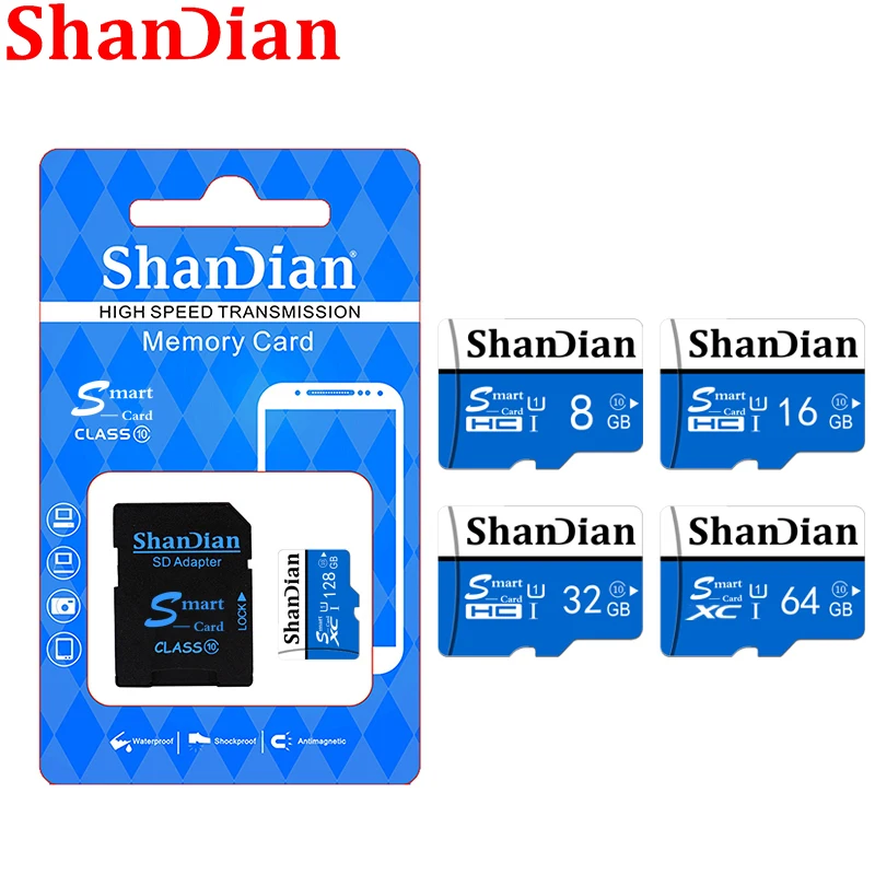 SHANDIAN Memory Card 128GB 256GB Smart SD TF Cards 64GB Flash High Speed Class 10 32GB 16GB for phone Free Shiping | Компьютеры и офис