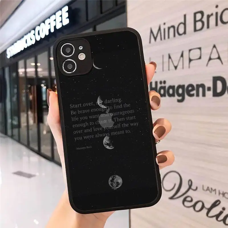 

Moon crown starry sky Phone Case For iphone 12 11 8 7 plus mini x xs xr pro max matte transparent cover