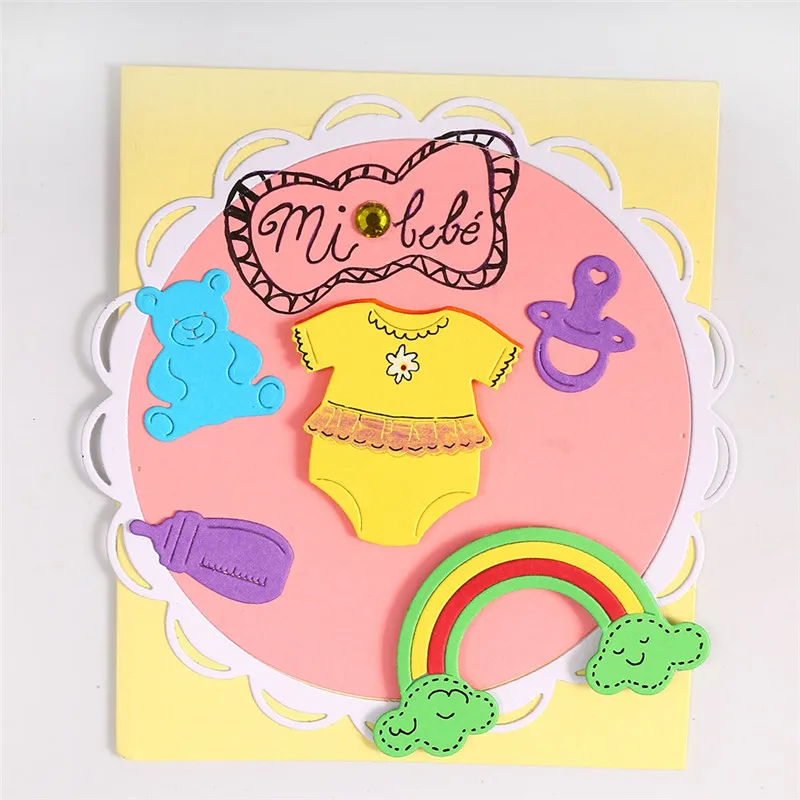 DiyArts New Baby Born металлические режущие штампы с радужным облаком DIY Выгравированные