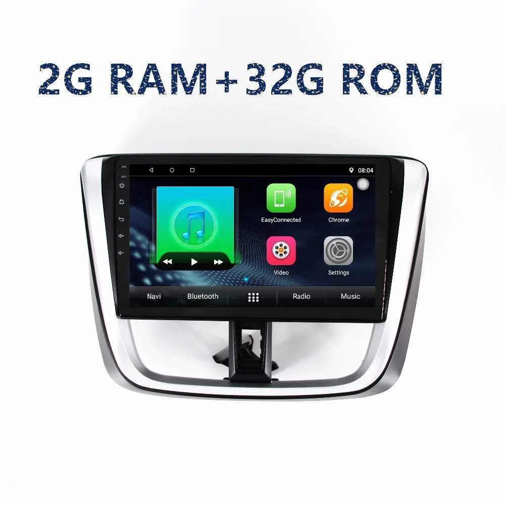 2 din автомобильный радиоприемник андроид RAM2G + ROM32G gps навигации плеер для toyota vios 2017