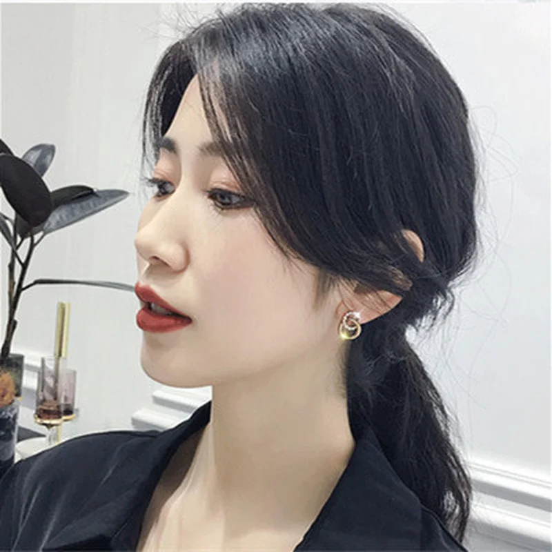 

2021 Women Round Double Hoop Earrings Birthday Present Party Jewelry